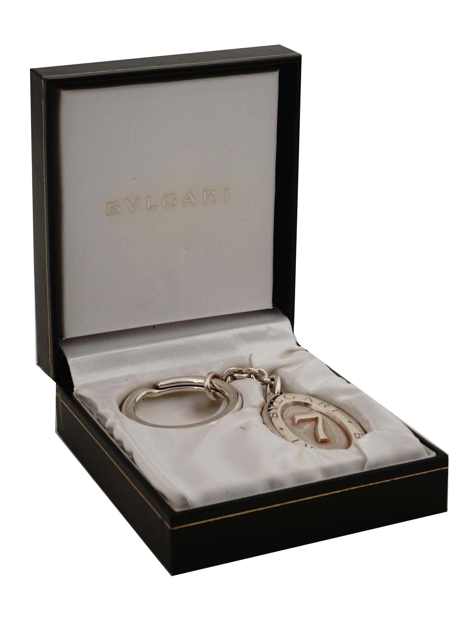 BVLGARI STERLING SILVER LUCKY SEVEN KEYCHAIN PIC-0